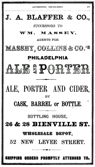 1866 New Orleans Directory Adversement